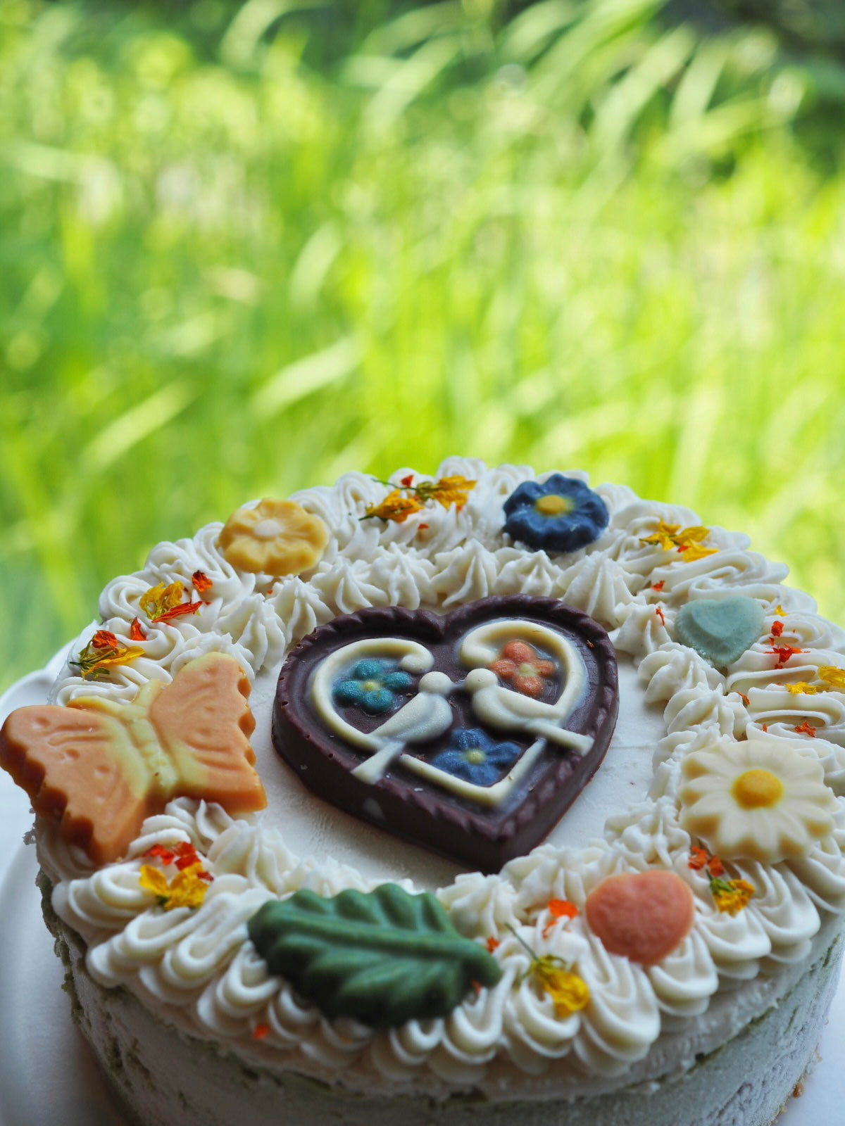 抹茶&あずきクリームのケーキ(Loving Birds)