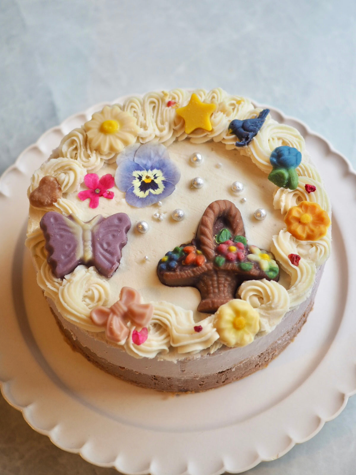 有機いちご&ショコラのケーキ(フラワーバスケット)