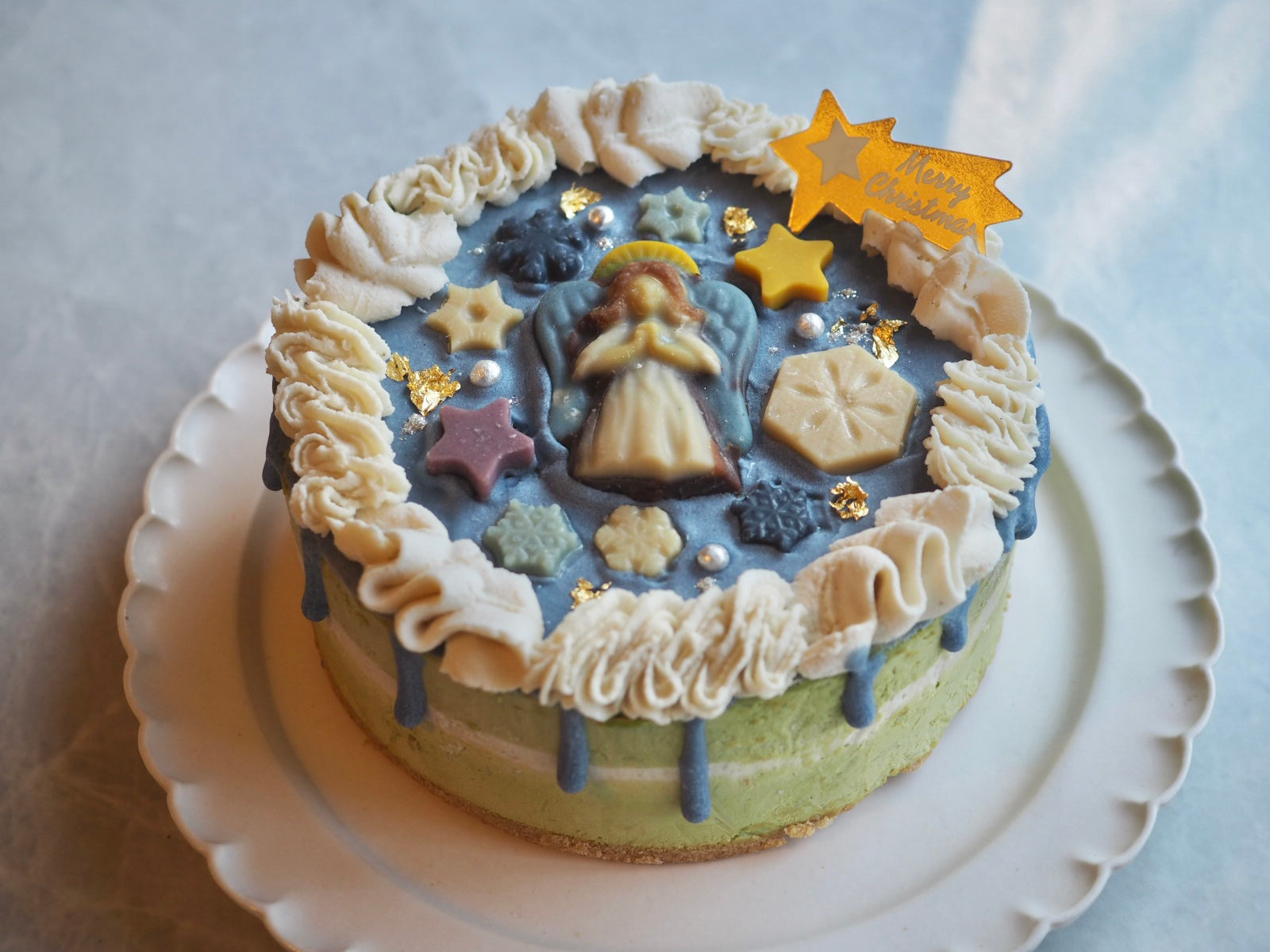 抹茶ショコラとゆずのクリスマスケーキ(天使2)