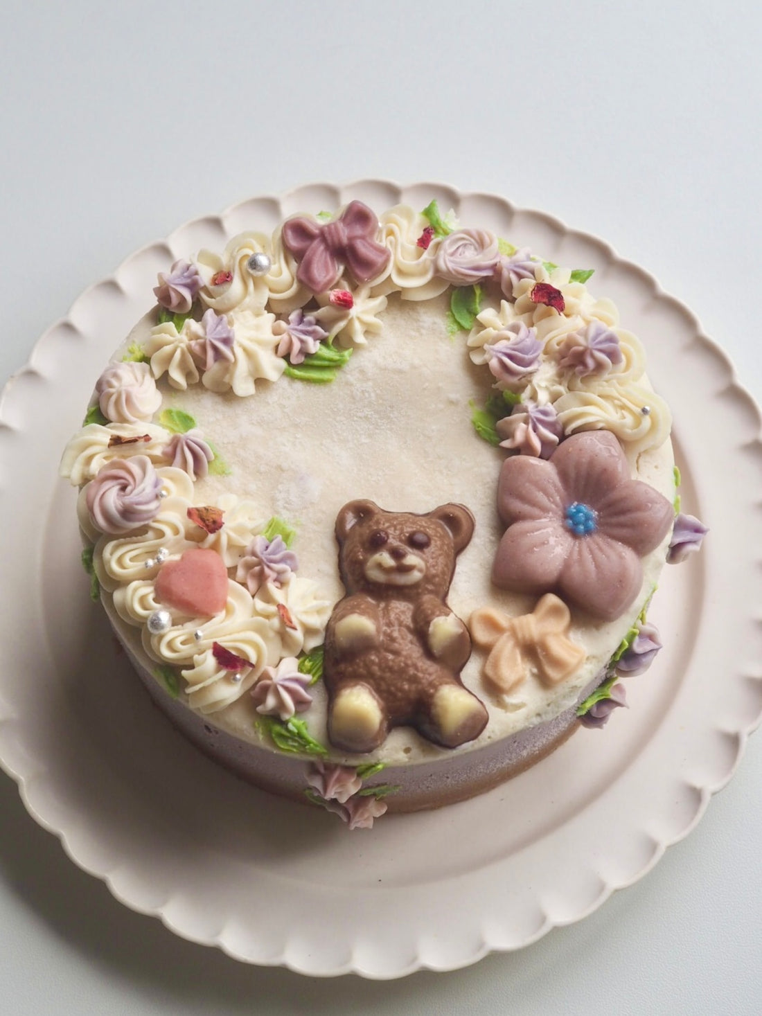 有機ザクロ＆アーモンドショコラのケーキ【テディベア】