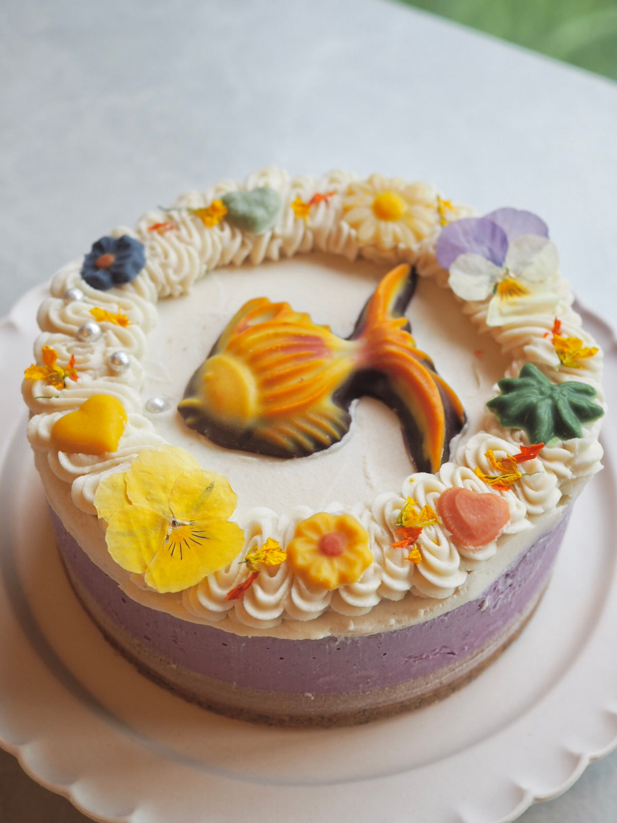 ミックスベリーヨーグルト＆Rawショコラケーキ （熱帯魚１）