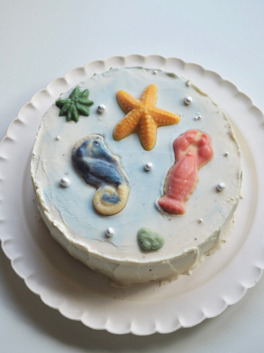 抹茶＆あずきクリームのケーキ（海のなか２）