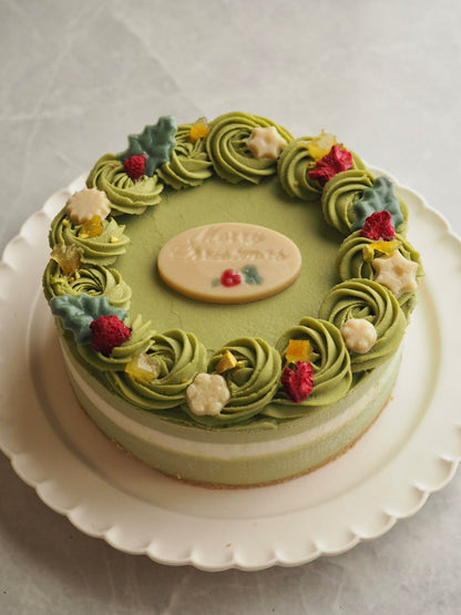 抹茶ショコラとゆずのクリスマスケーキ（クリスマス・リース）