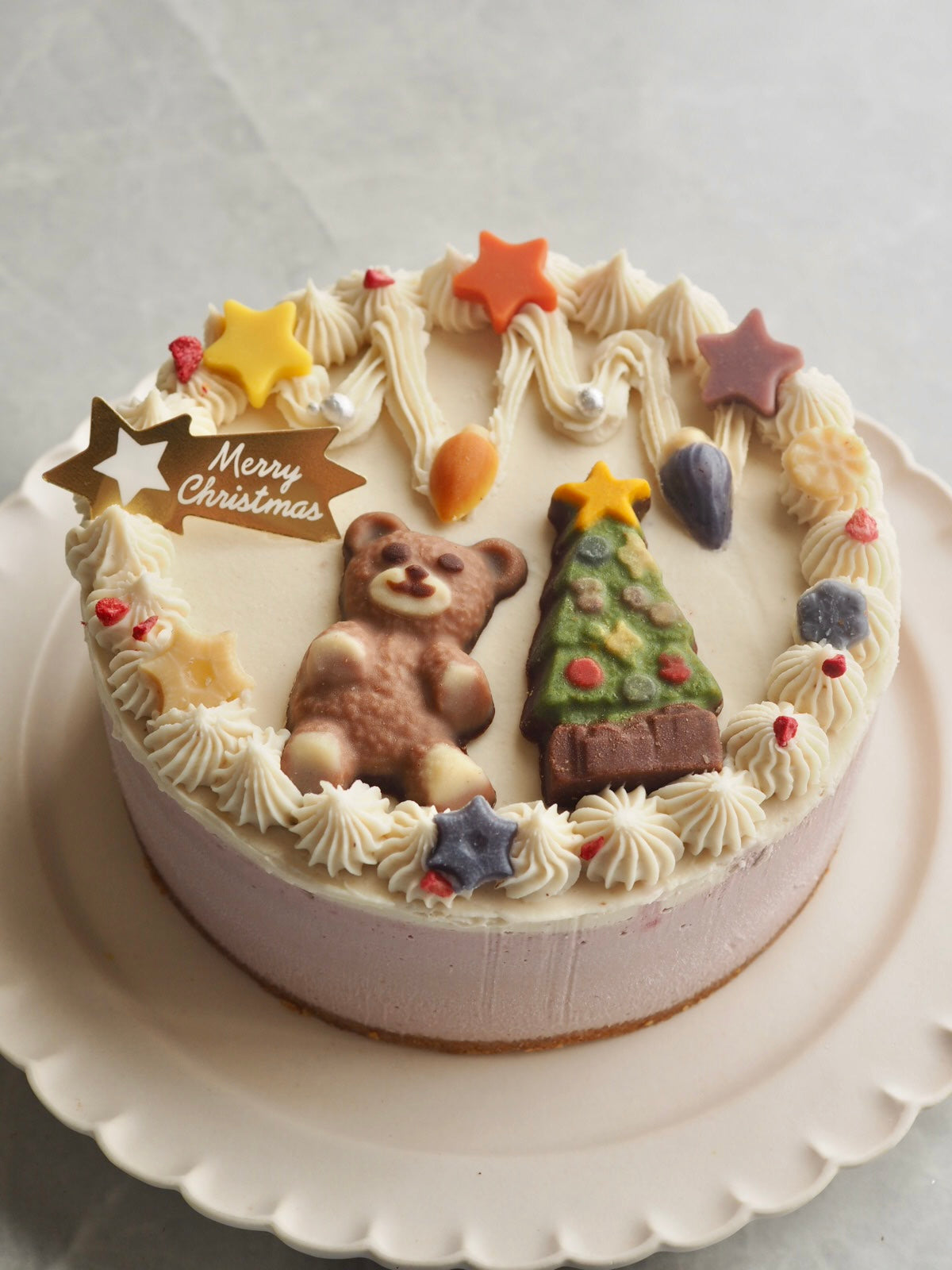 有機いちごのクリスマスケーキ（テディベア・クリスマスの朝）