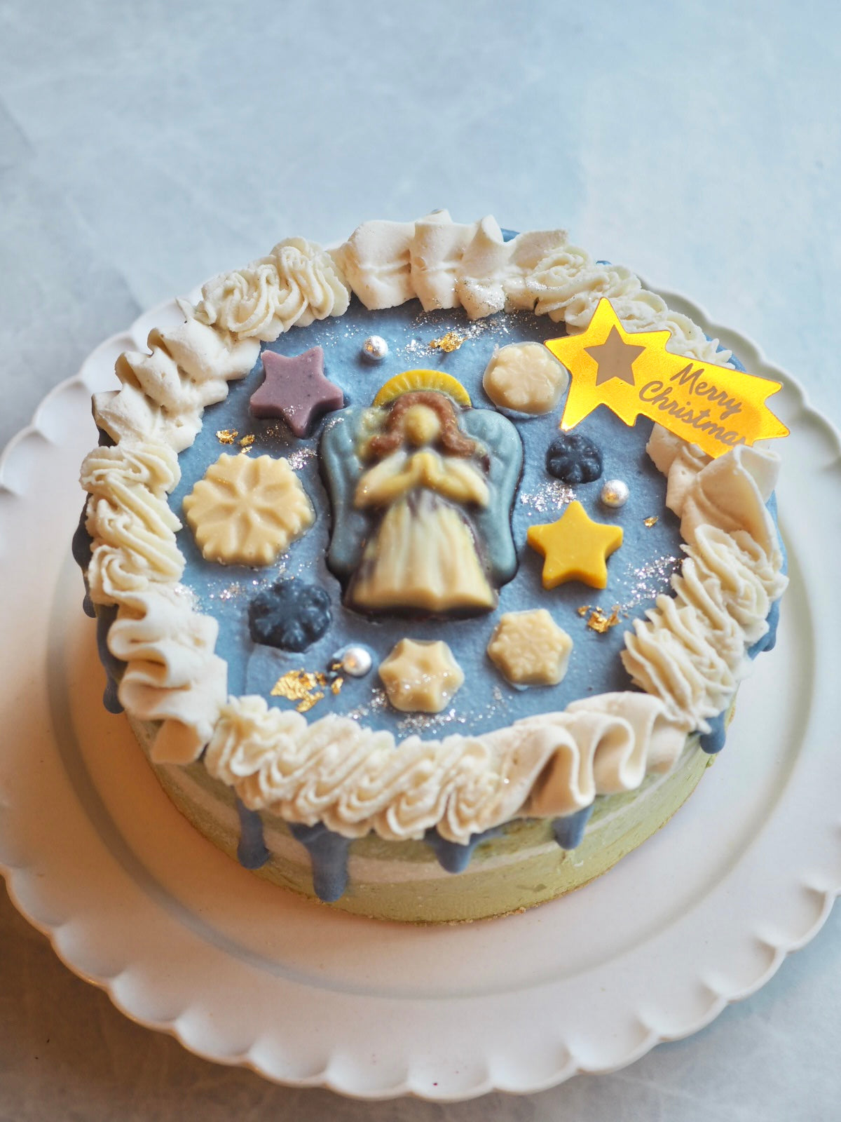 抹茶ショコラとゆずのクリスマスケーキ（天使１）