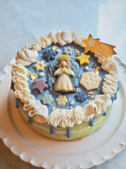 抹茶ショコラとゆずのクリスマスケーキ（天使２）