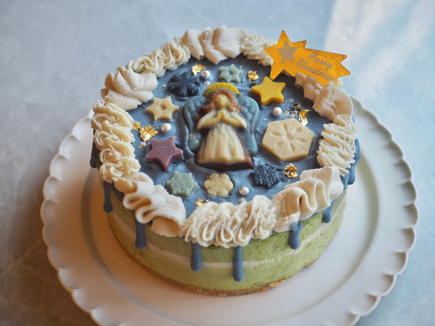 抹茶ショコラとゆずのクリスマスケーキ（天使２）